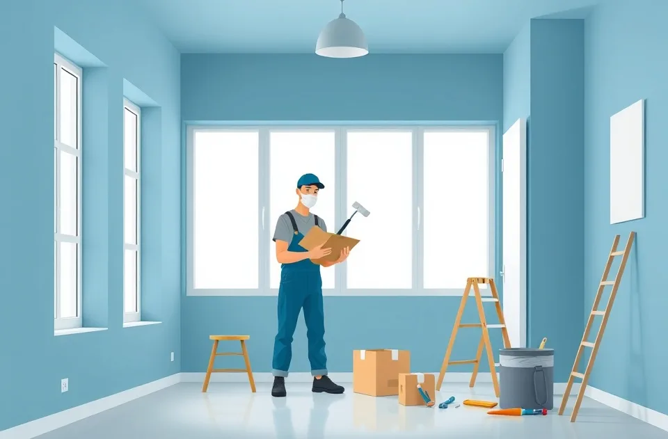 Intérieur rénové après travaux de peinture à Ploufragan