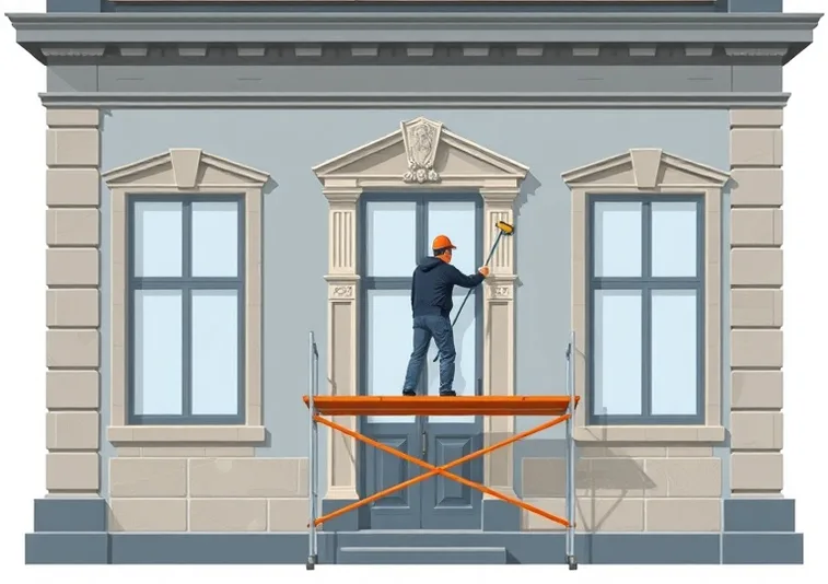 Ravalement de façade en pierre, nettoyage et application d'enduit